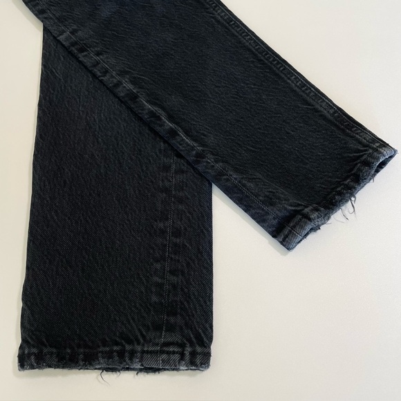 Agolde Jamie High Rise Classic Slim Fit Rigid Denim Jean Rematch Washed Black 24 - Picture 8 of 11